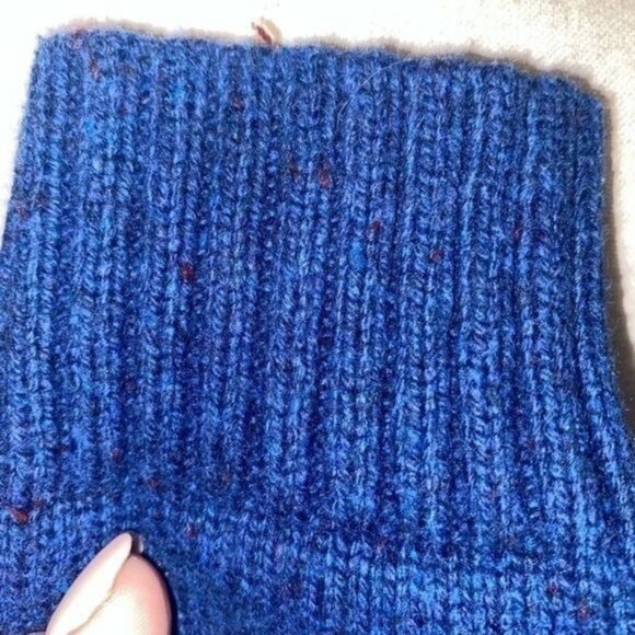 American Eagle Outfitters Sweater Womens S/P Blue Cotton Blend Elbow Patch - Picture 6 of 10